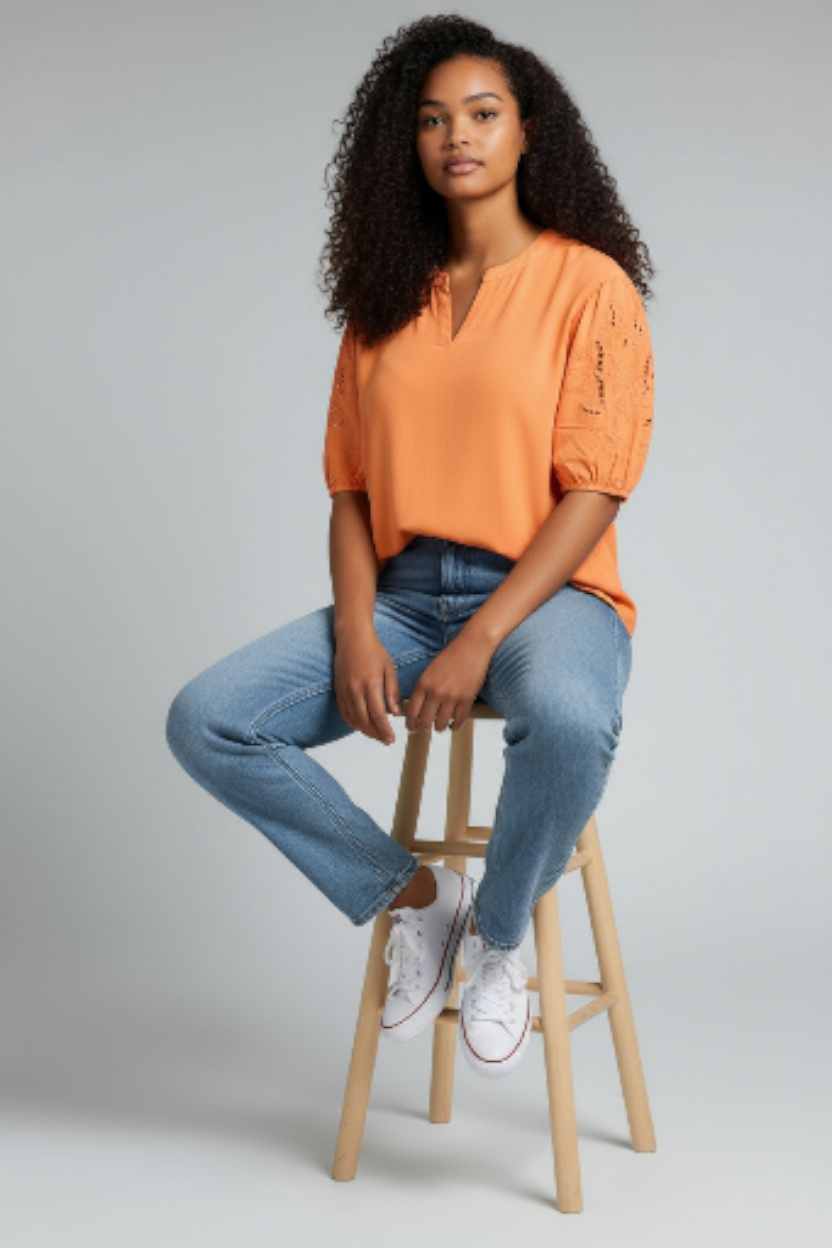 Orange Top with sleeves