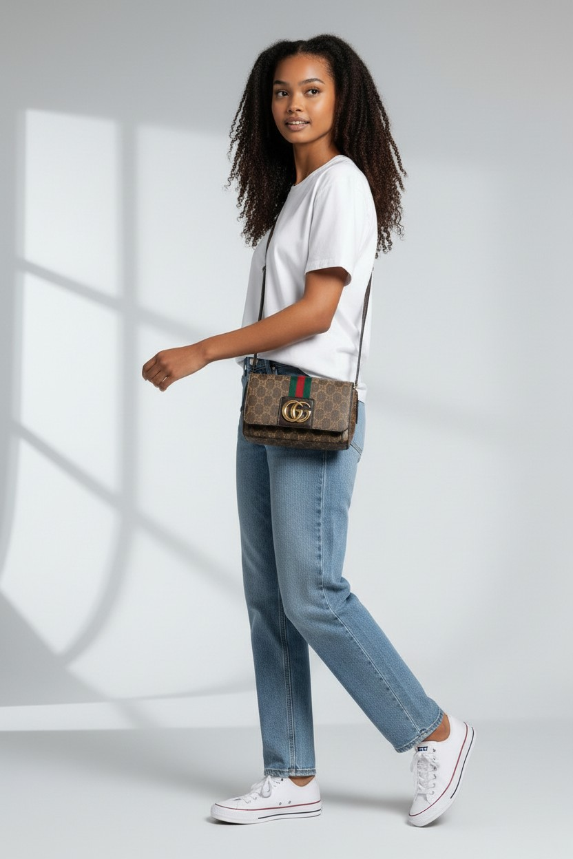 Stylish Monogram Crossbody Clutch Bag