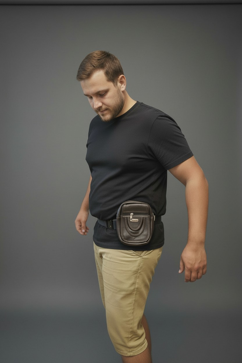 Multi-Size Mens wear Crossbody Bag – Brown