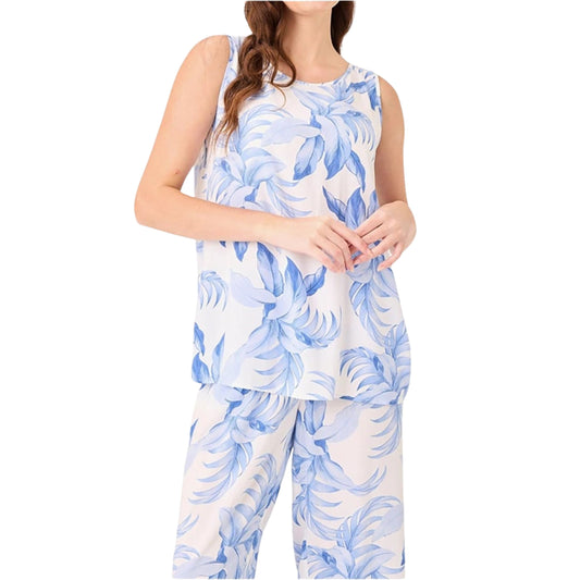 Light Blue & White Sleeveless Blouse