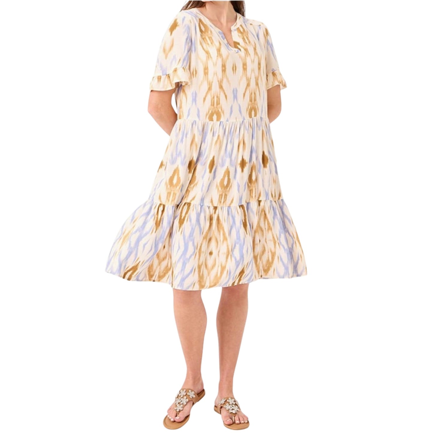 Blue & Multi Printed Casual Dress