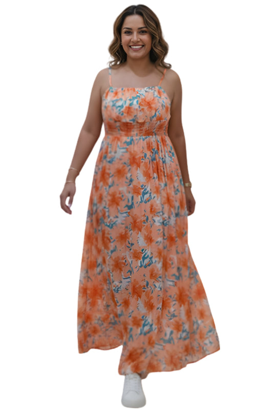 Long dress with pleats