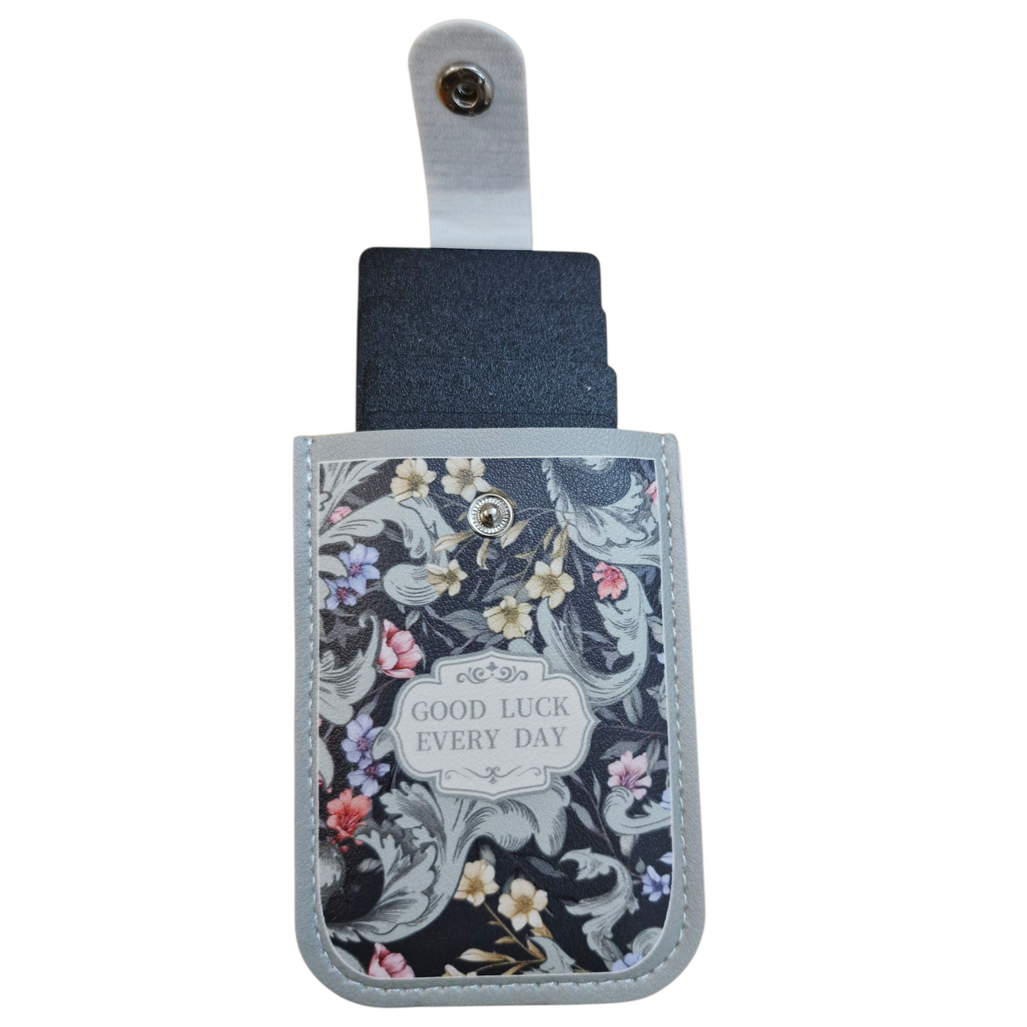 Vintage Floral Pattern Pull-Out Multi-Card Slot ID Holder,