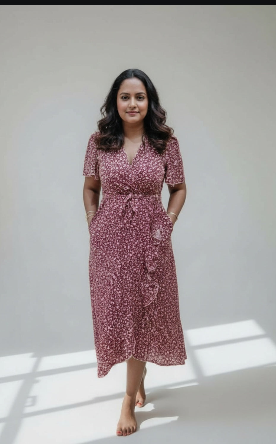 Red detail dress