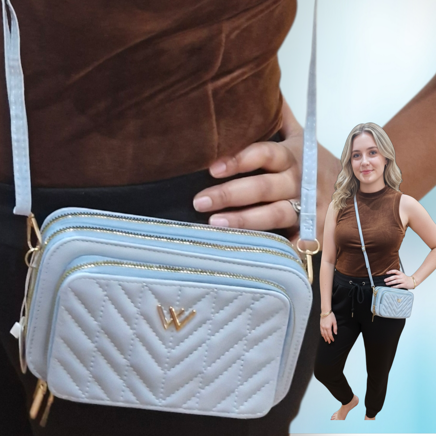 The W bag -Quilted 3-Compartment Crossbody Bag
