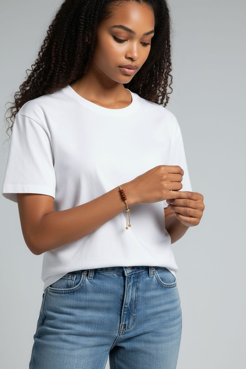 Maroon stone bracelet