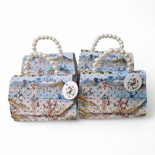 Coastal Pearl Mini Handbag with Crossbody Chain
