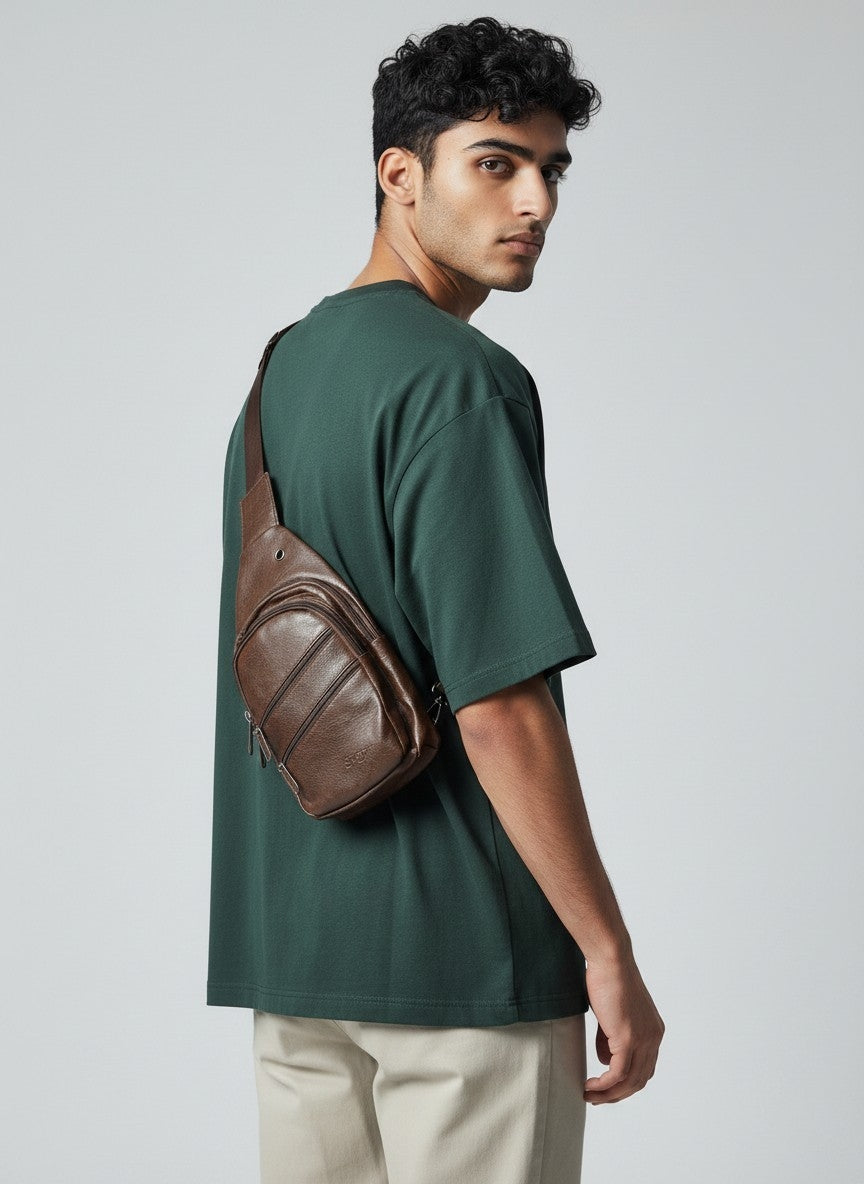 Men’s Brown Sling Bag
