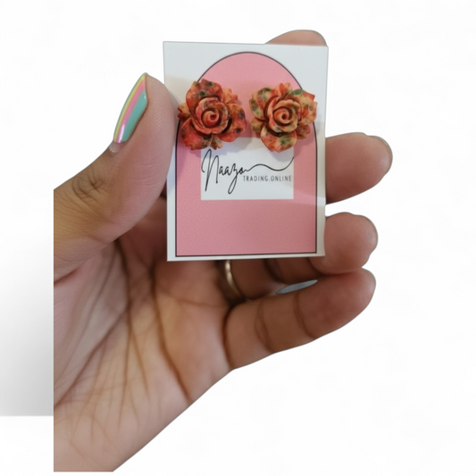 Multi coloured rose stud