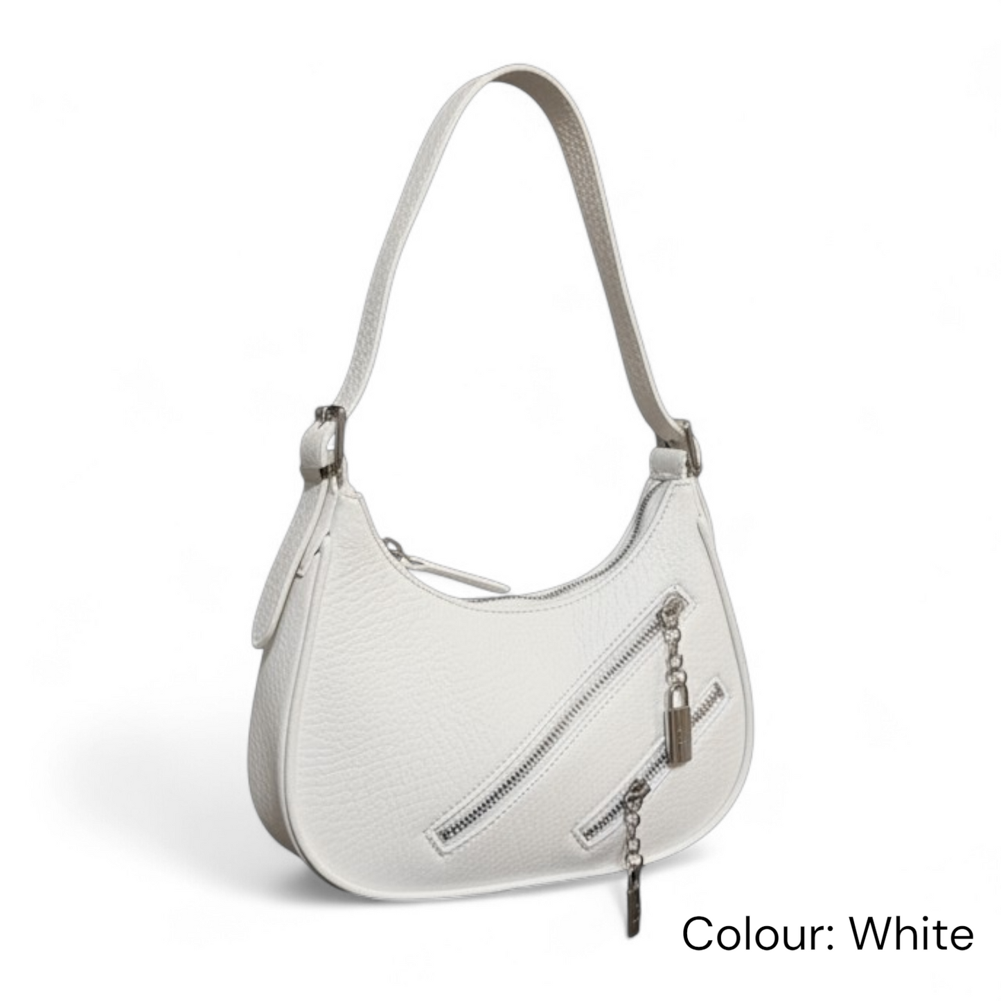 Textured Shoulder Bag with Chain Detail