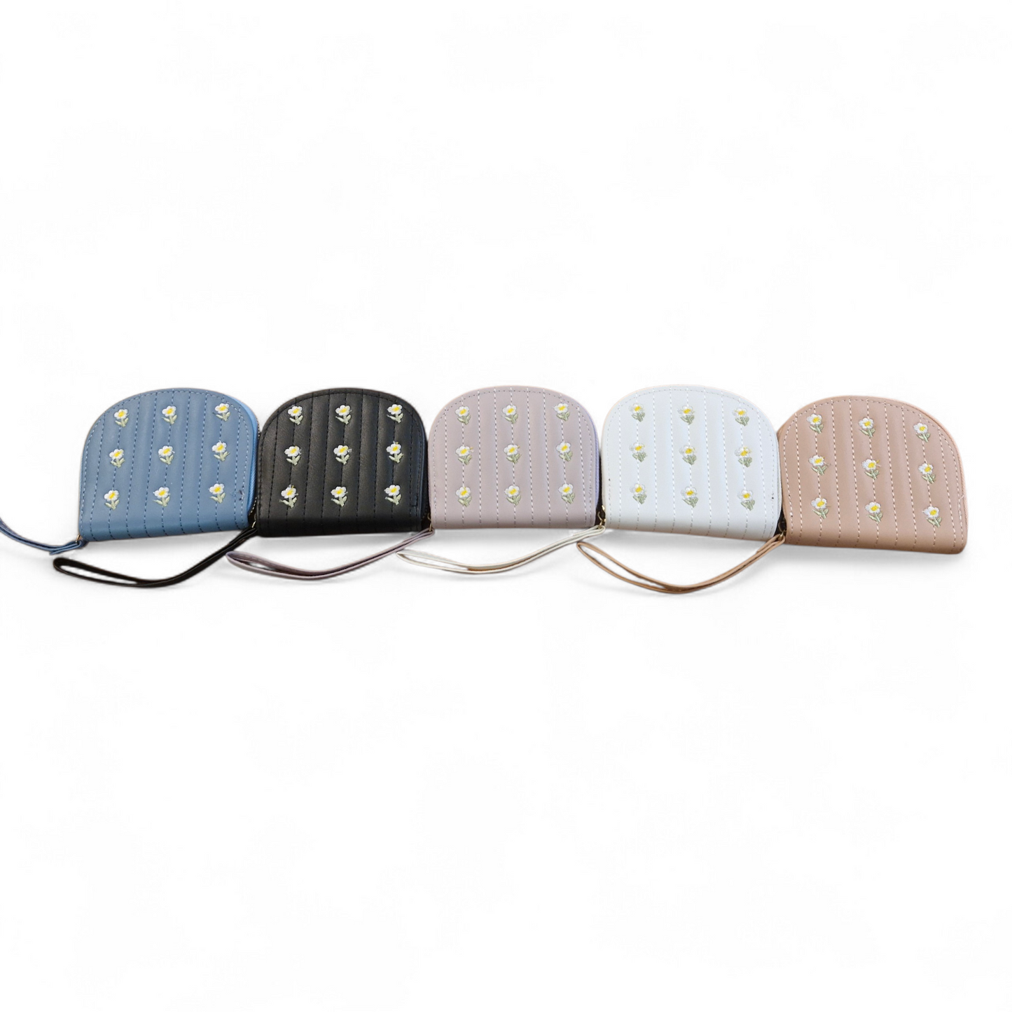 Floral Quilted Zip-Around Mini Wallet