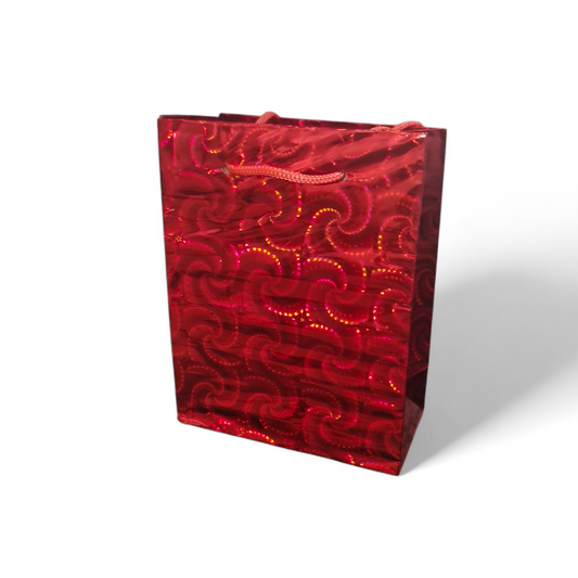 Small Red Gift Bag – Elegant Sparkle Design