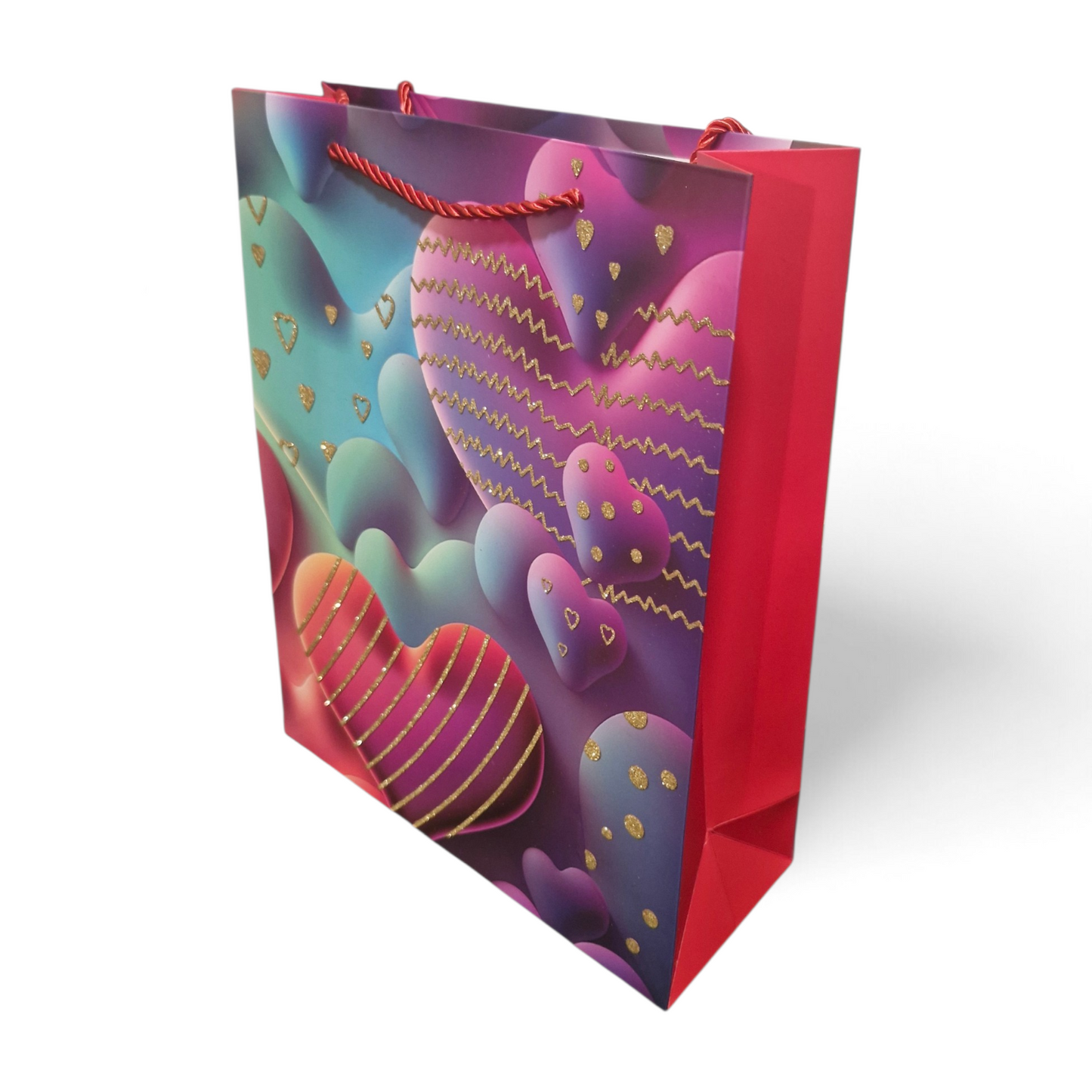 Large Colourful Gift Bag – Heart Design