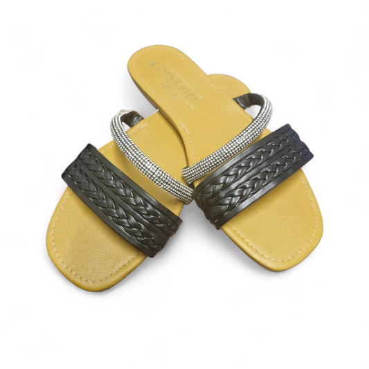 Elegant Flat Sandals – Black