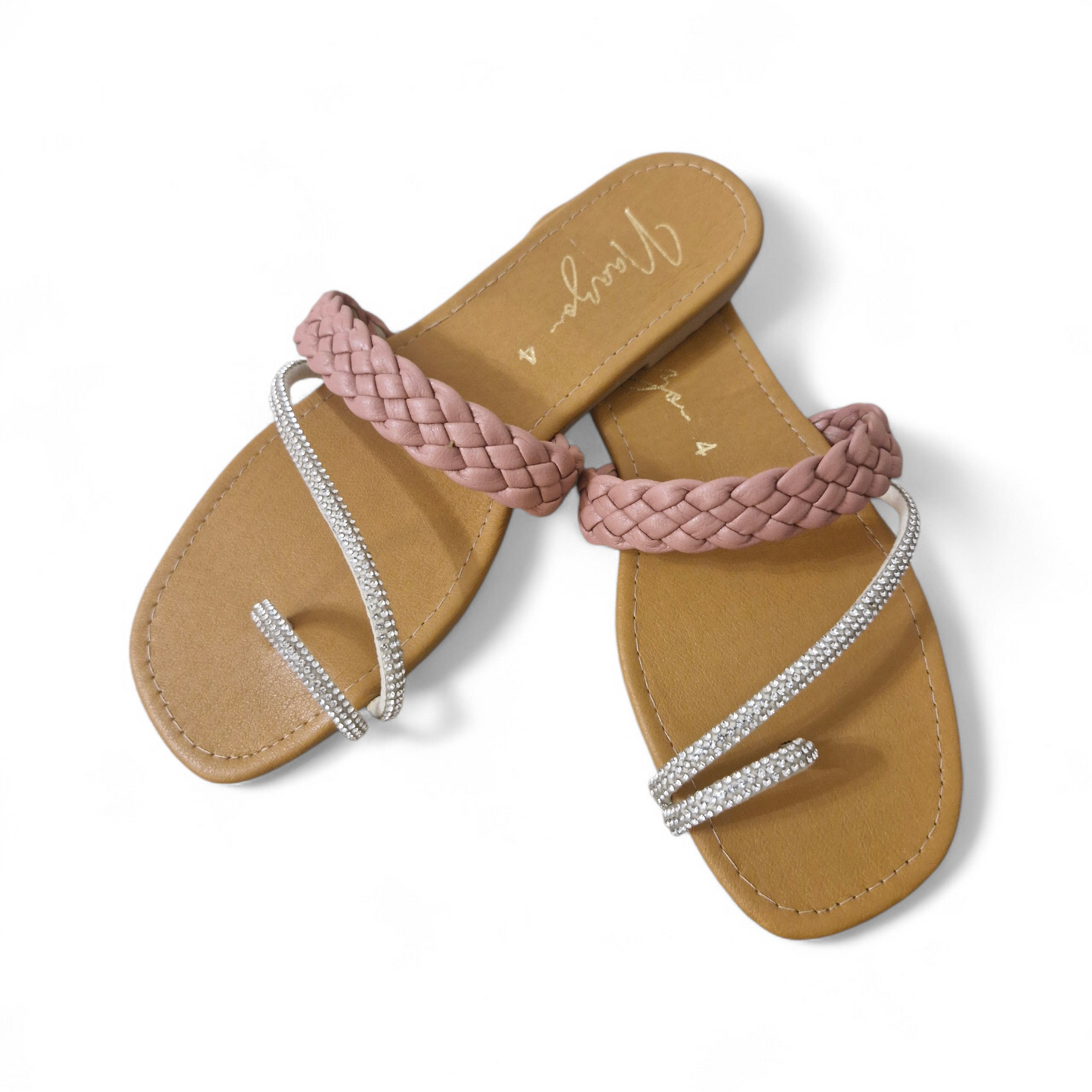 Naazo Signature Flat Sandals – Pink