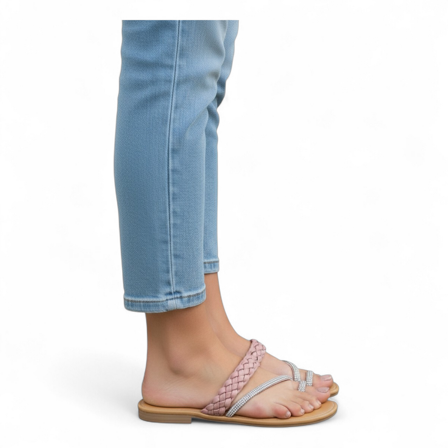 Naazo Signature Flat Sandals – Pink