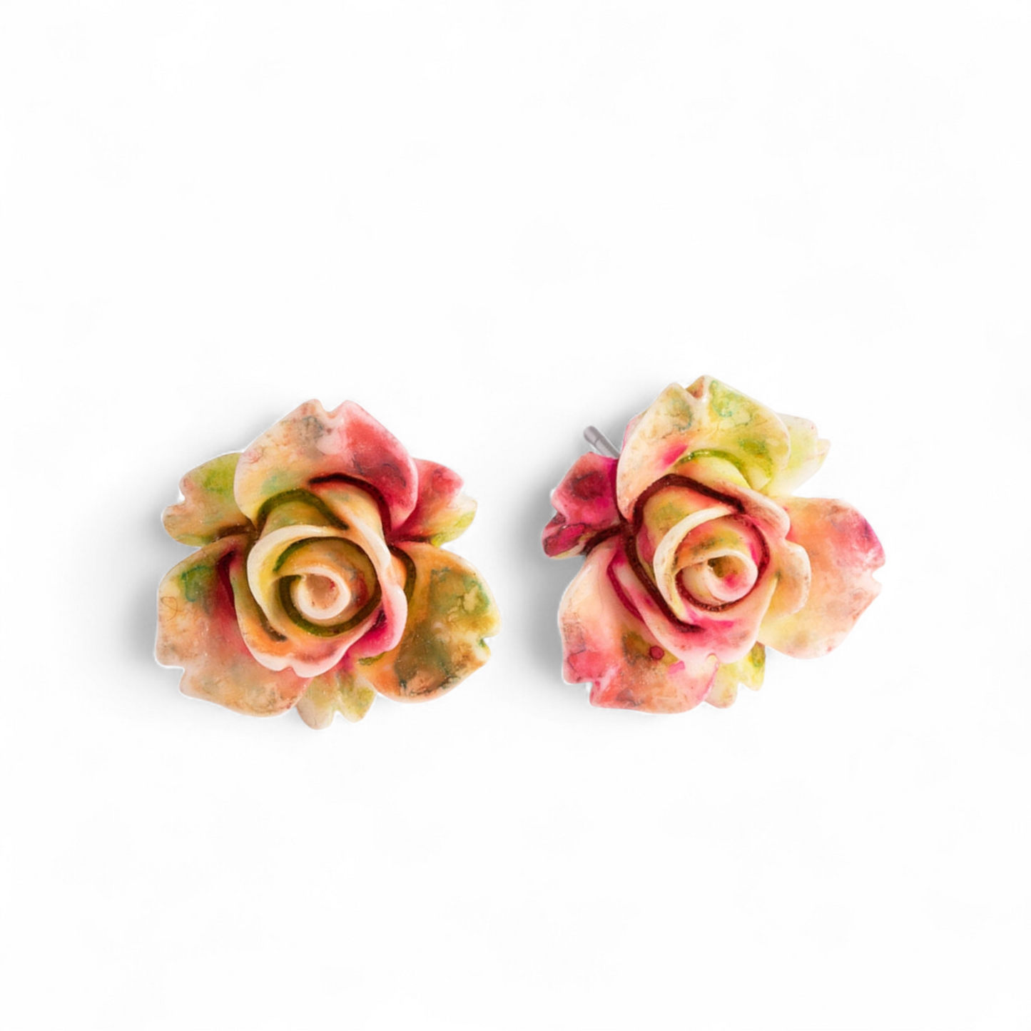 Multi coloured rose stud
