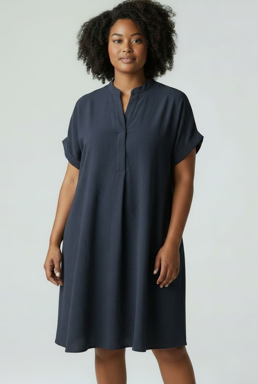 Effortless Style Shirt Dress – Black
