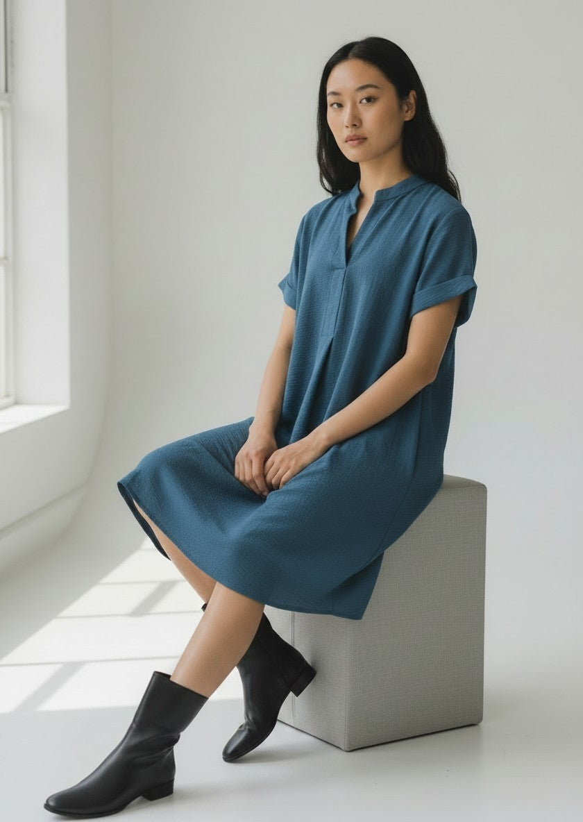 Effortless Style Shirt Dress – Teal