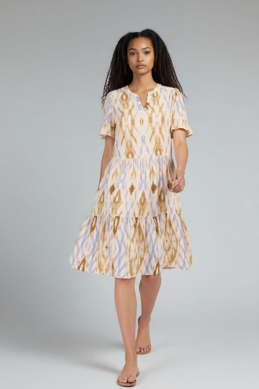 Blue & Multi Printed Casual Dress