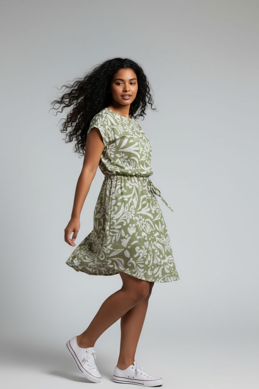 Women’s Green Printed Casual Dress
