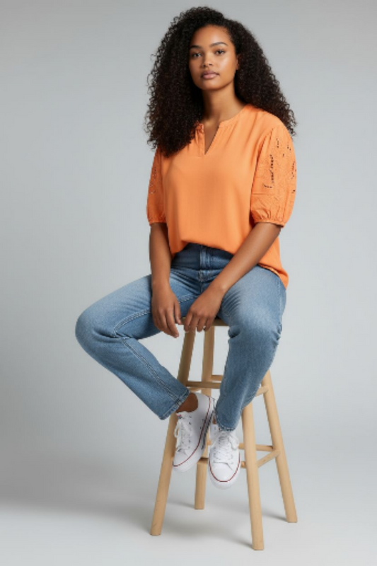 Orange Top with sleeves