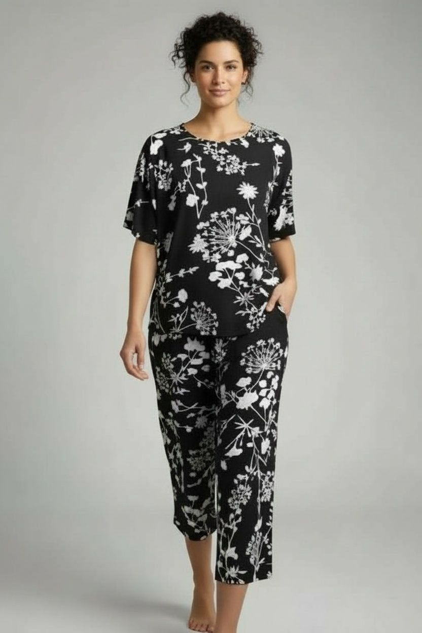 Black and White Two piece Set