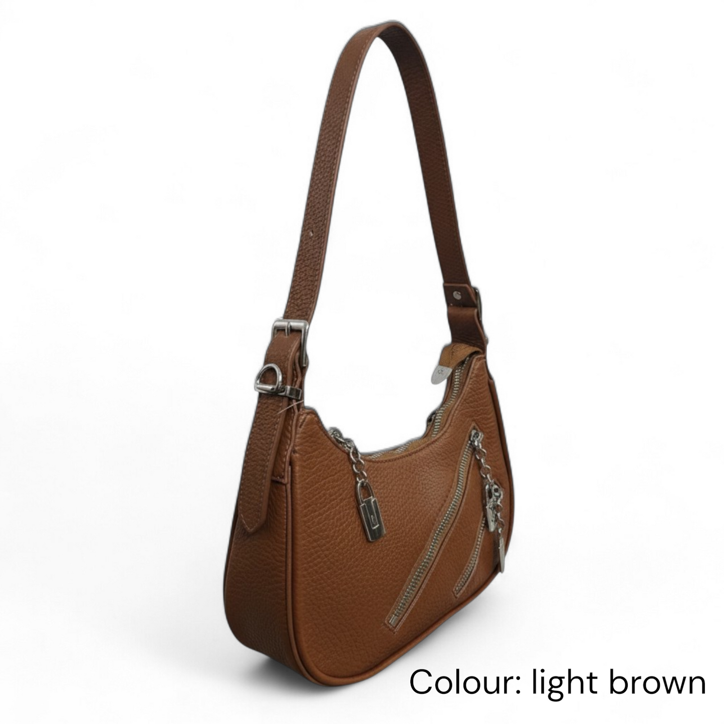 Textured Shoulder Bag with Chain Detail