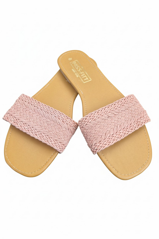 Classic woven slide sandal-Pink
