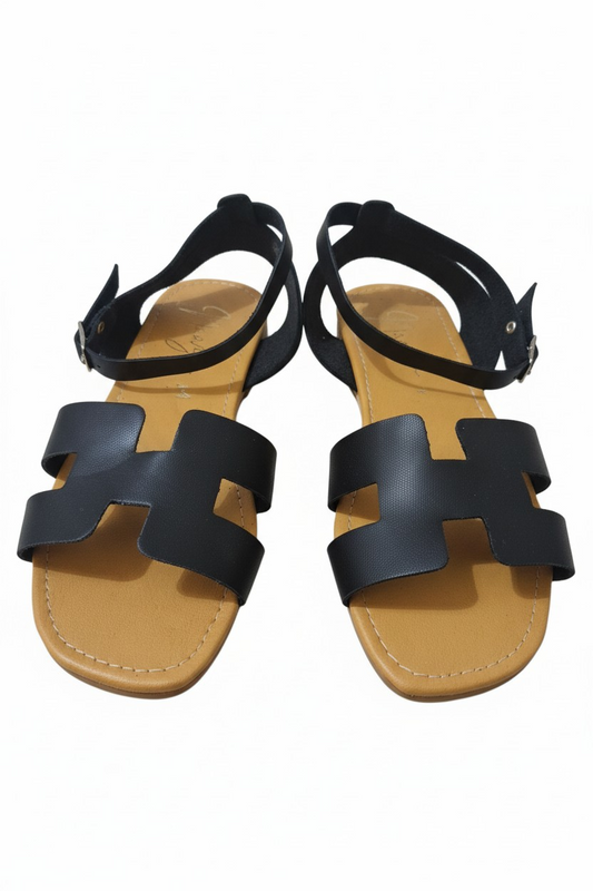 Naazo Classic Soft Ankle Sandal – Black