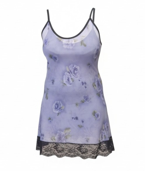 Floral Lace Trim Night Dress – Lilac