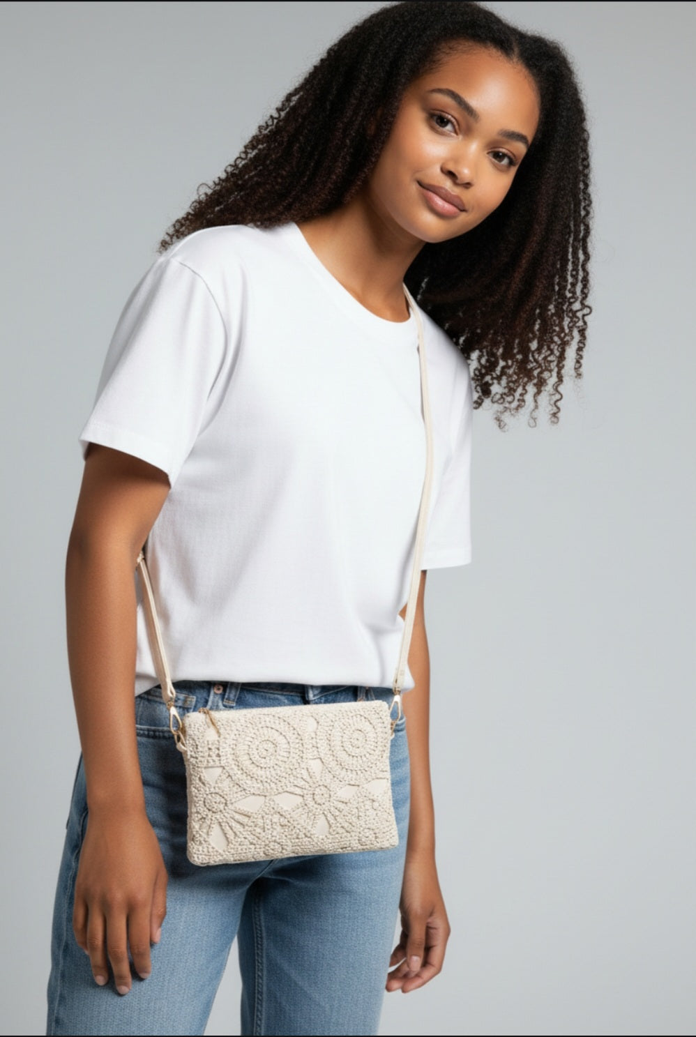 Embroidered crossbody bag