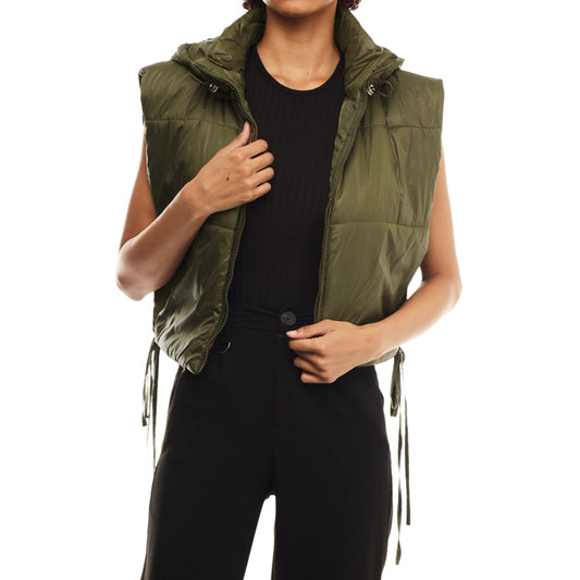 Green Zip Up Puffer Vest