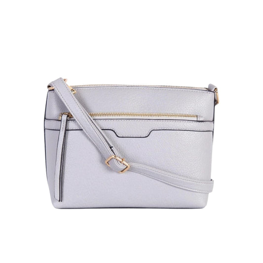 Grey Faux Leather Handbag