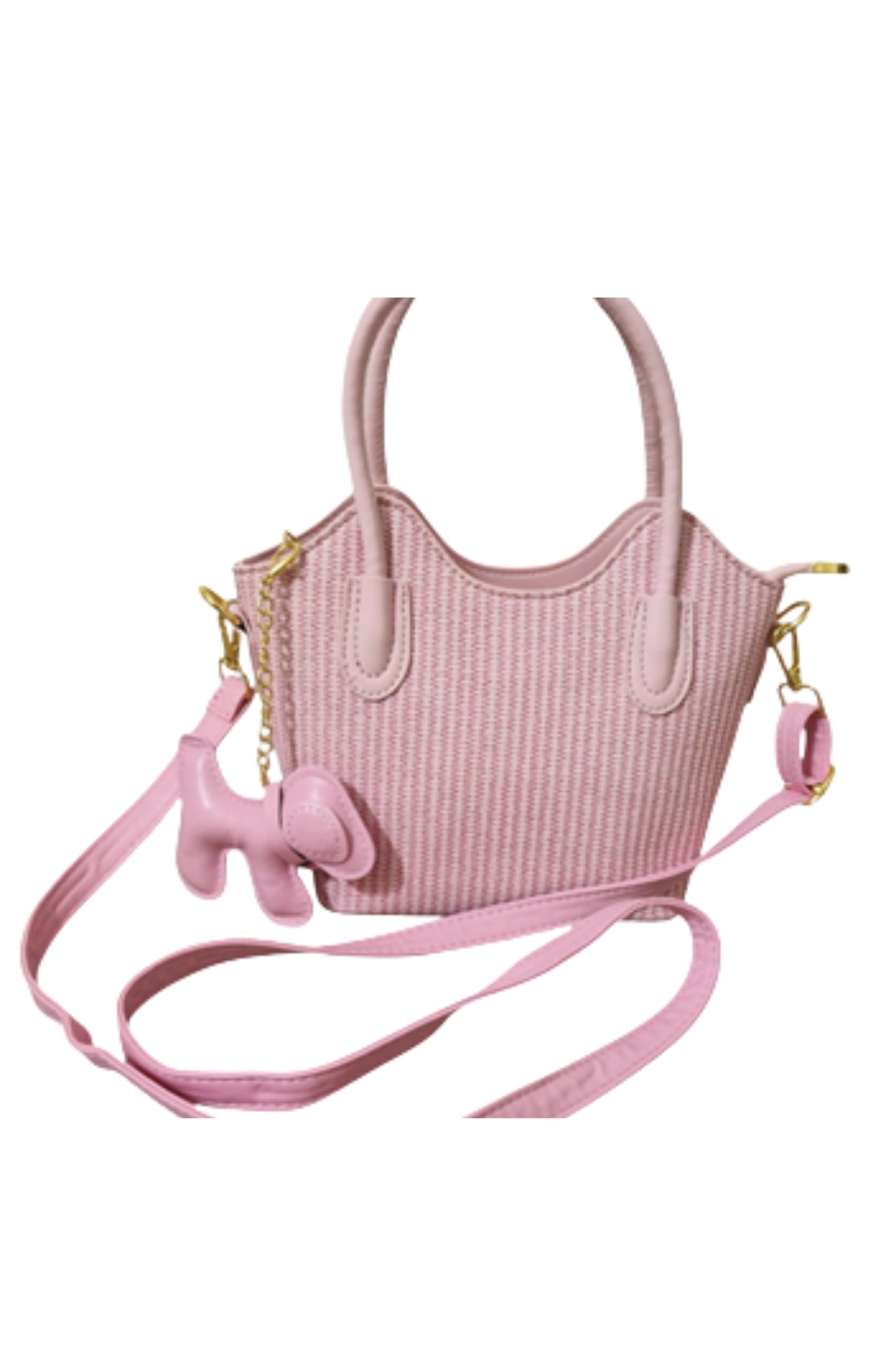 Hand Bag With Dog Keychain