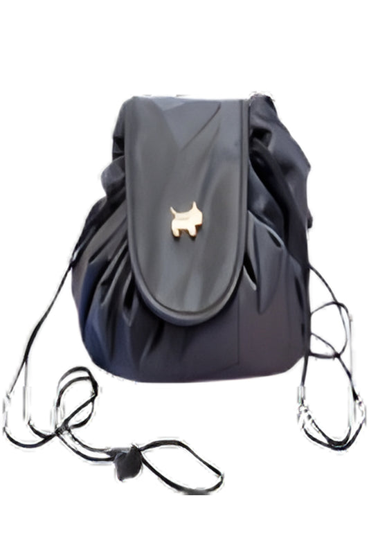 Midnight Black The Scotty Drawstring Makeup Bag