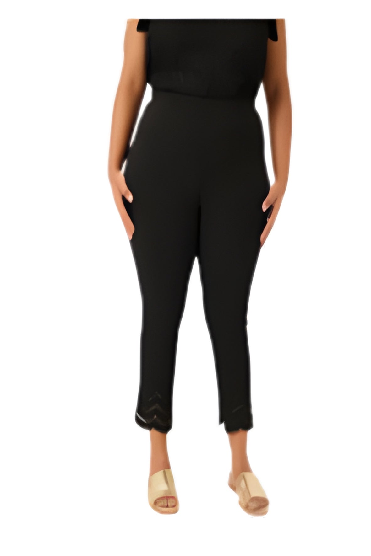 Black High Waist Cropped Pants