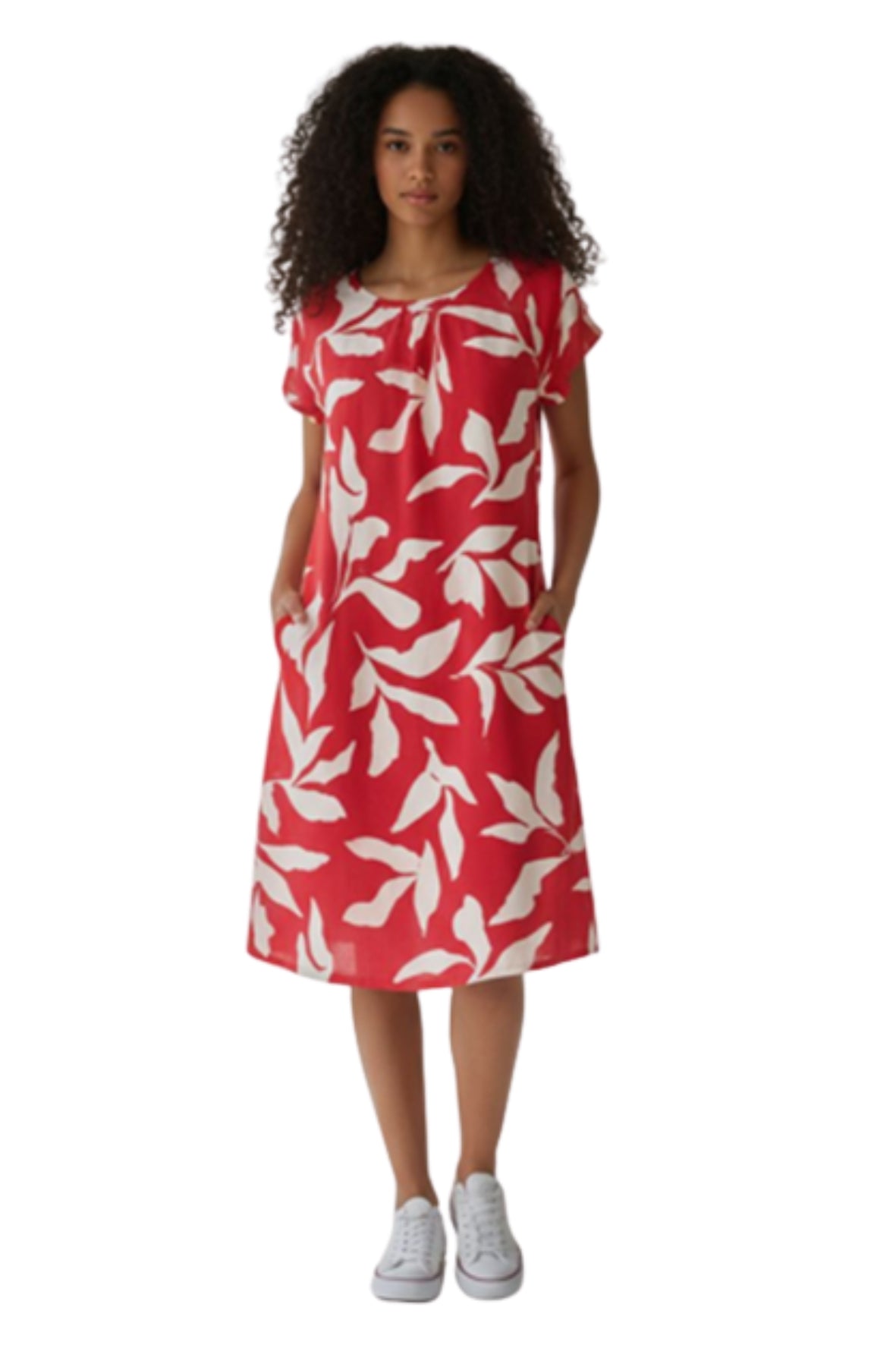 T Shirt Dress With with leaves