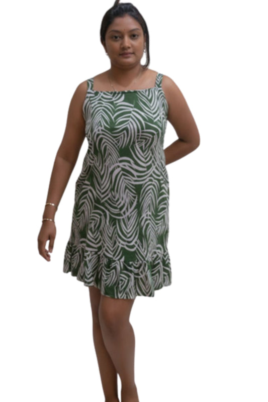 Summer dress with white leaves (small cut)