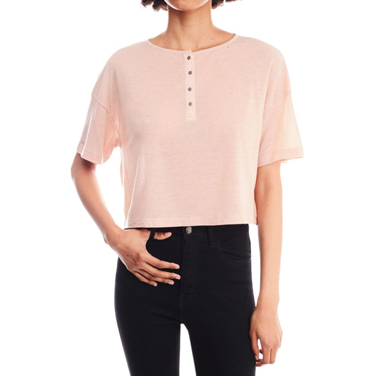 Pink Textured Popper Tee