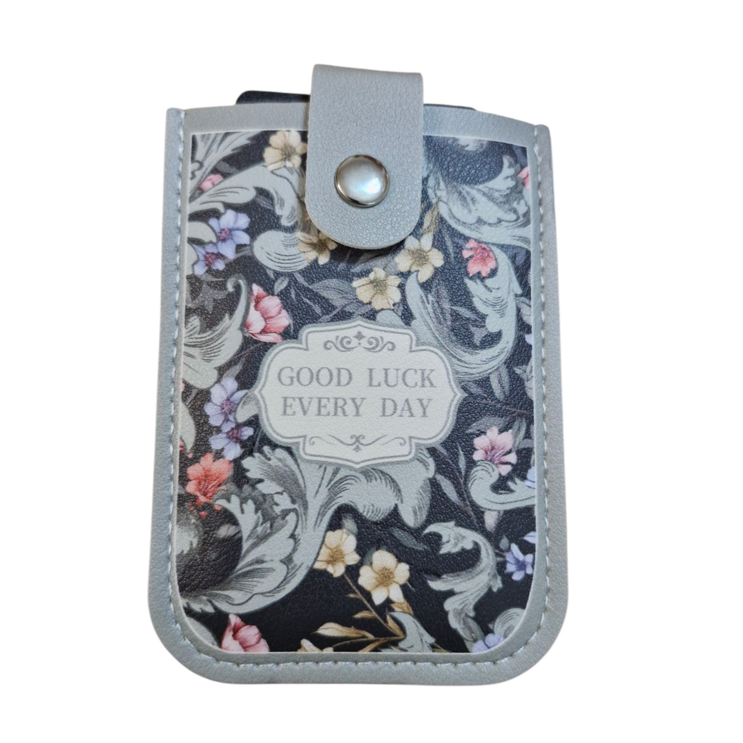 Vintage Floral Pattern Pull-Out Multi-Card Slot ID Holder,