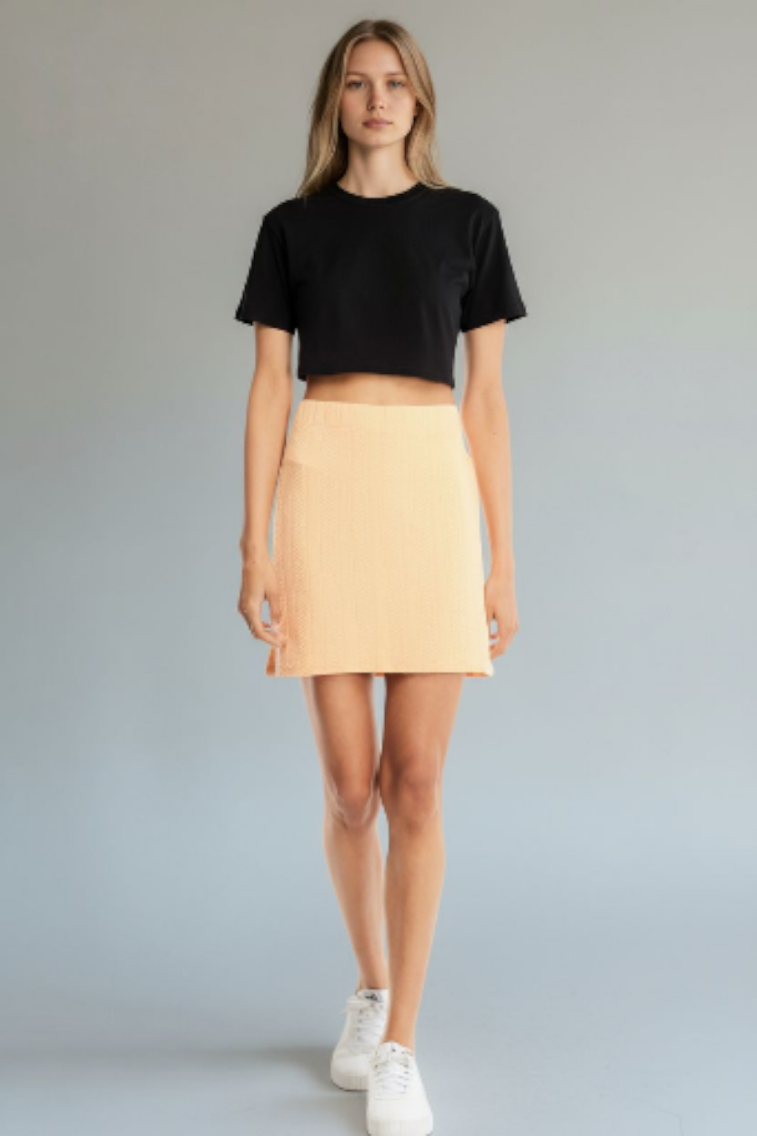 Orange Casual Mini Skirt