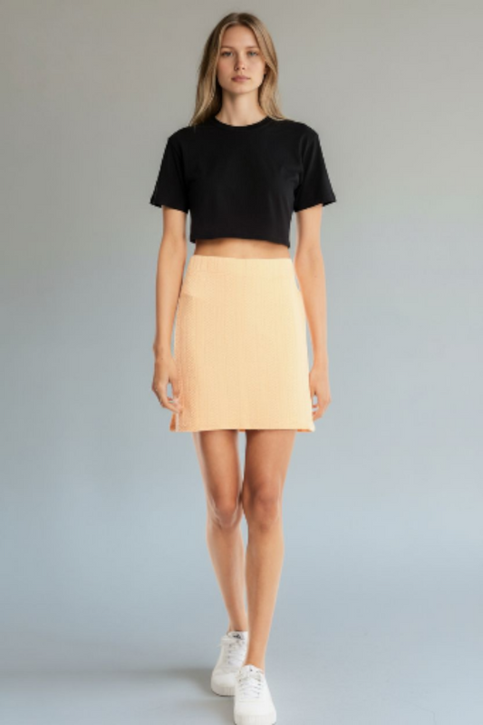 Orange Casual Mini Skirt