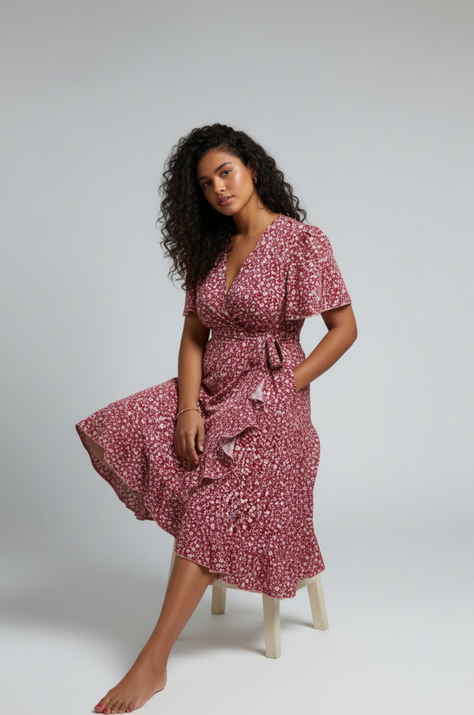 Red detail dress