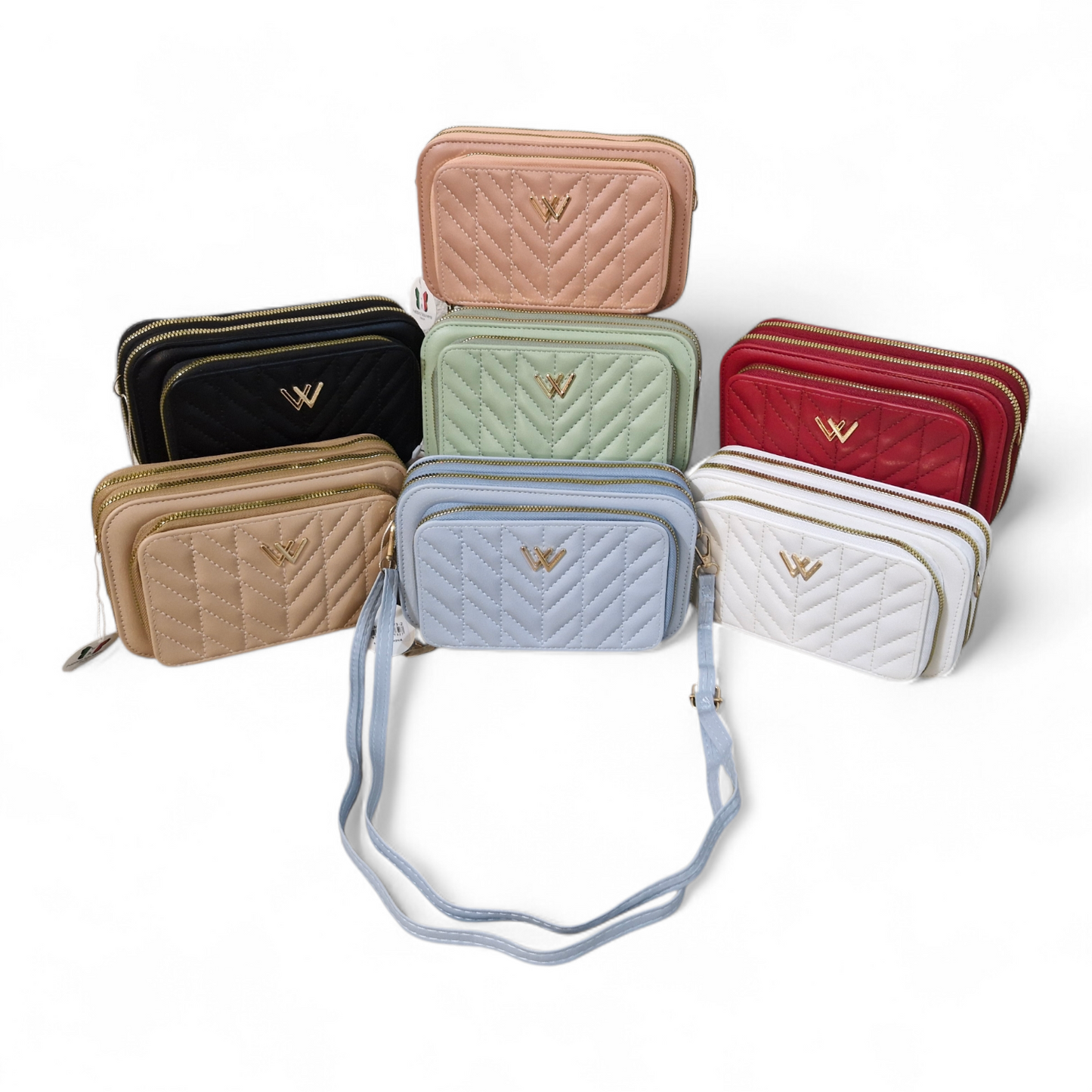 The W bag -Quilted 3-Compartment Crossbody Bag