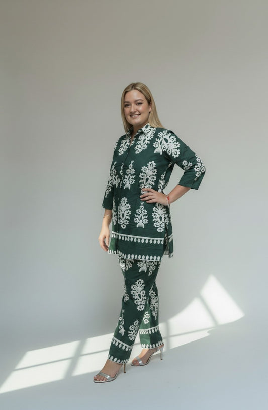 Emerald Green Cotton Co-Ord Set