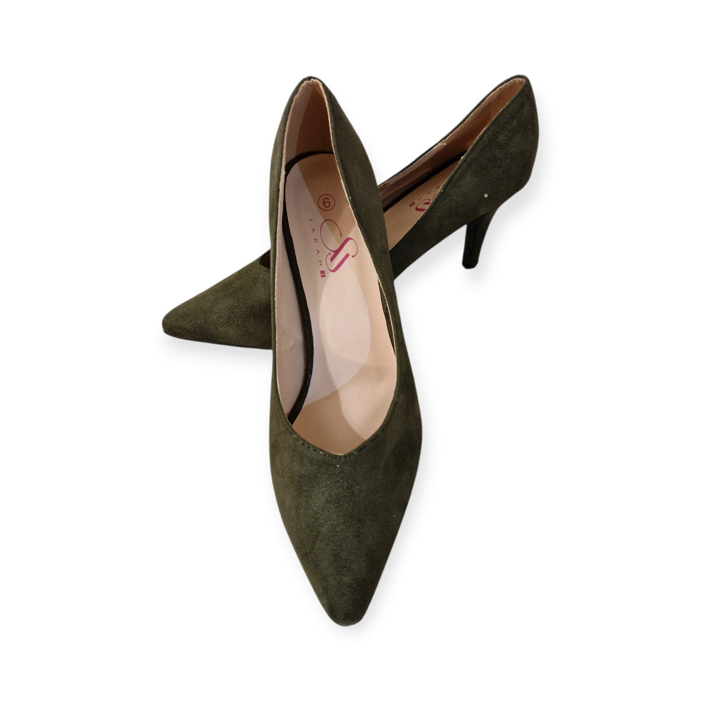 Elegant Pointed Toe Heels – Olive Green