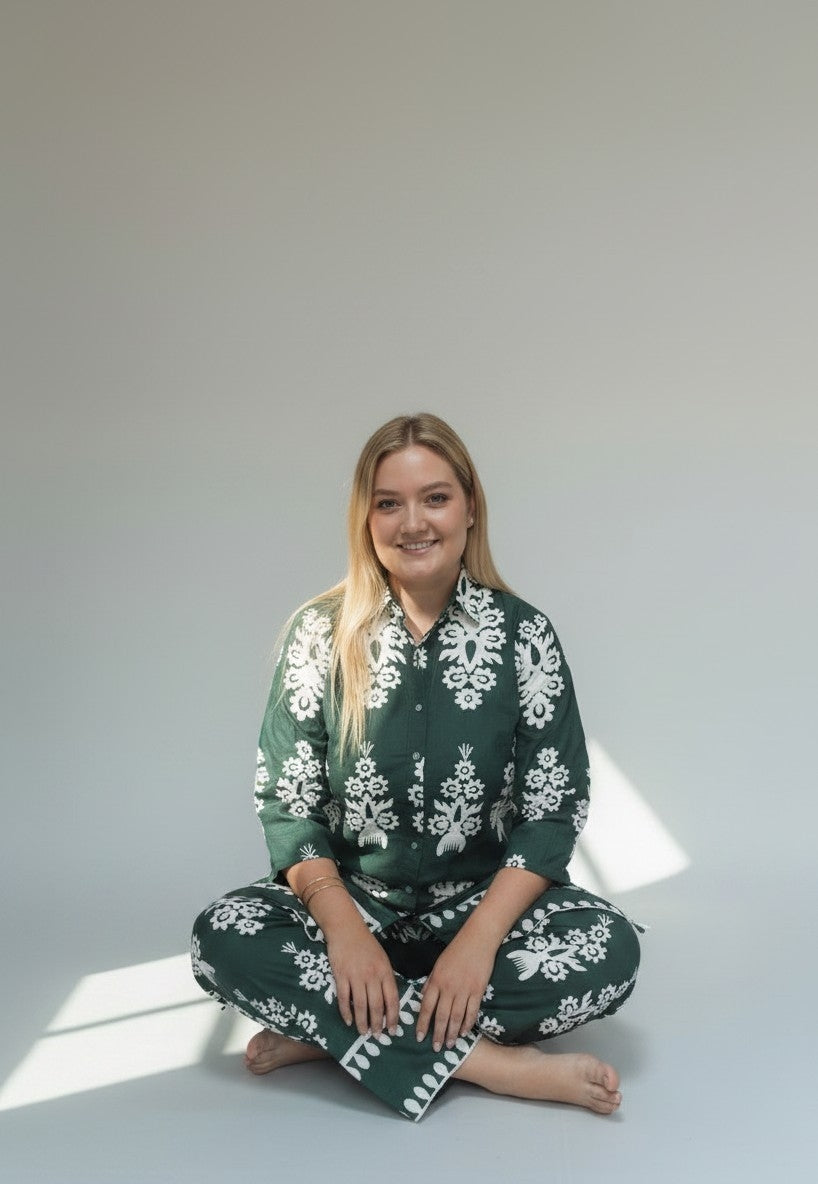 Emerald Green Cotton Co-Ord Set
