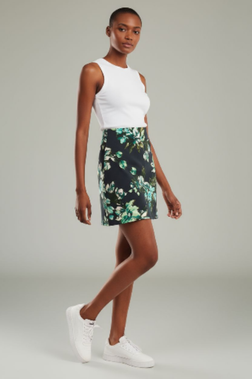 Green Floral Skirt