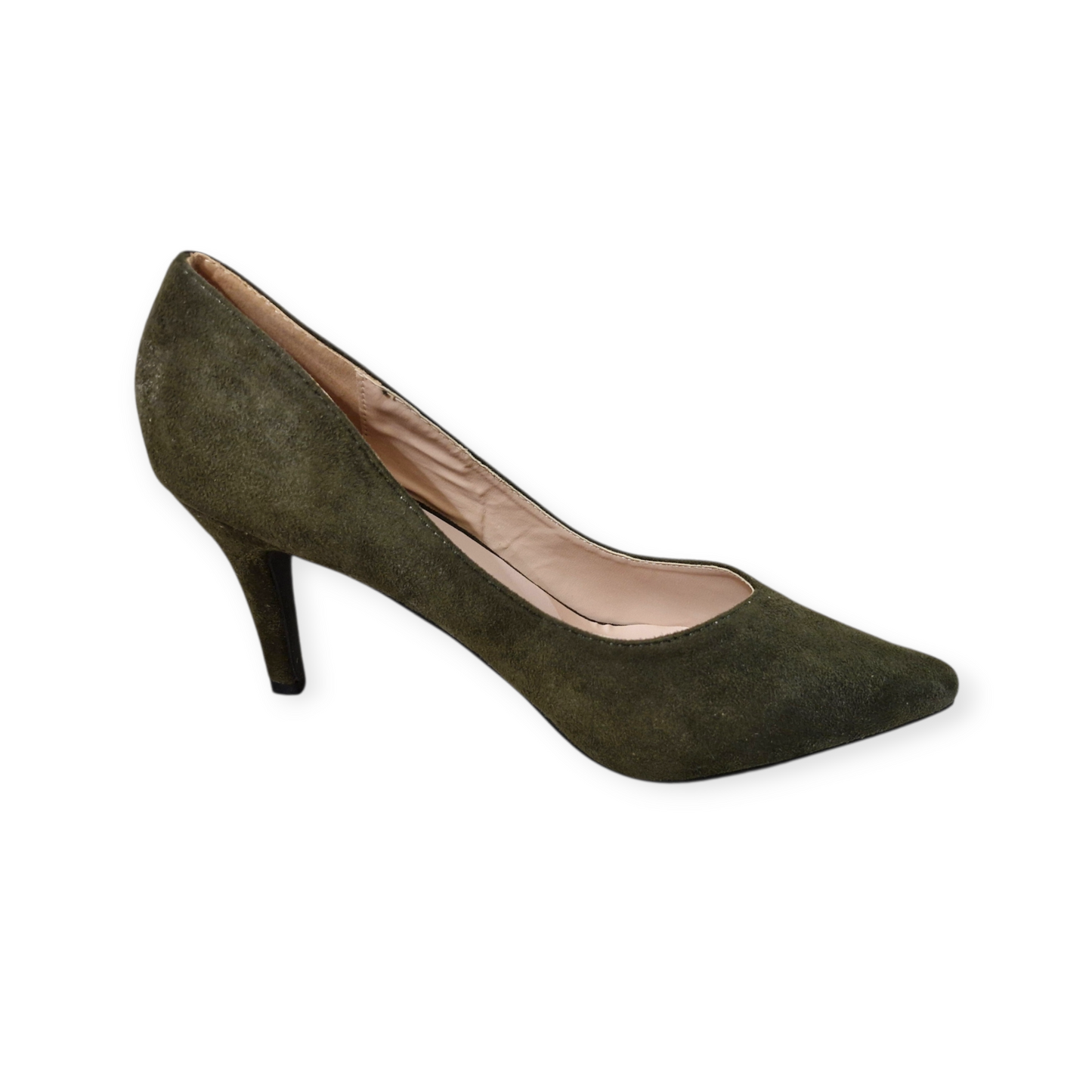 Elegant Pointed Toe Heels – Olive Green